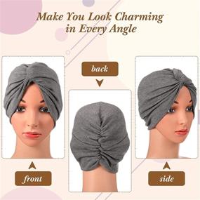 img 1 attached to Stylish SATINIOR 4-Piece Turban Set: Soft Pre-Tied Knot Fashion Headwrap for Women - Variety of Colors!