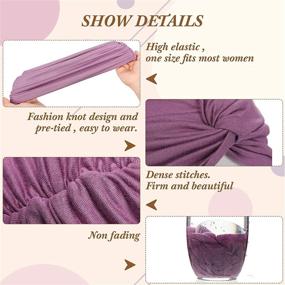 img 3 attached to Stylish SATINIOR 4-Piece Turban Set: Soft Pre-Tied Knot Fashion Headwrap for Women - Variety of Colors!