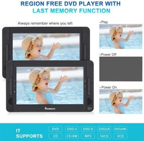 img 1 attached to 📀 NAVISKAUTO 10.5" Dual Screen DVD/CD Player: HDMI Input, Mounting Brackets, Rechargeable Battery, USB Playback & Region Free