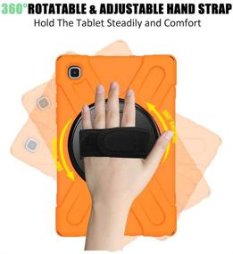 img 3 attached to 🧡 ZenRich Samsung Galaxy Tab A7 10.4 Case 2020 - Premium Protective Tablet Cover with Kickstand, Hand Strap, Shoulder Strap, and Screen Protector - Orange