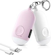 🚨 safesound personal alarm siren song 2 pack - 130db self defense alarm keychain emergency led flashlight with usb rechargeable - security personal protection devices for women girl kid elderly: enhance your safety! logo