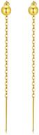 💎 exquisite 18k real gold thin threader earrings: elegant tassel dangle drop jewelry for women & girls logo