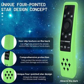 img 3 attached to Shockproof Silicone Case for Samsung QLED 8K 4K TV Remote BN59-01312A - Soft Skin Protective Cover with Anti-Slip Grip (Glow Green)