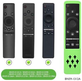 img 1 attached to Shockproof Silicone Case for Samsung QLED 8K 4K TV Remote BN59-01312A - Soft Skin Protective Cover with Anti-Slip Grip (Glow Green)