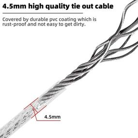 img 3 attached to 🐾 EXPAWLORER 20-Feet Dog Tie Out Cable for Medium Large Dogs - Heavy Duty Dog Lead for Yard, Dog Run Cable, Up to 125lbs Dog Leash, Outdoor Dog Chains