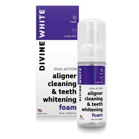 img 4 attached to 🦷 Divine White Stain Removal Aligner/Retainer Cleaner and Teeth Whitening Foam - Hydrogen Peroxide - Ideal for Invisalign, ClearCorrect, SmileDirectClub, Candid, Byte - Foam Toothpaste for Optimal Oral Care