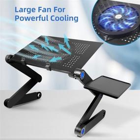 img 3 attached to 🎁 Versatile Adjustable Laptop Stand for Desk with Bonus Cooling Fan & Mouse Pad - Perfect Birthday Gift for Everyone: Girls, Boys, Men, Women, Students, Mom, Dad, Friends!