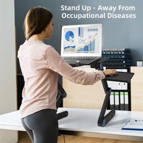 img 2 attached to 🎁 Versatile Adjustable Laptop Stand for Desk with Bonus Cooling Fan & Mouse Pad - Perfect Birthday Gift for Everyone: Girls, Boys, Men, Women, Students, Mom, Dad, Friends!