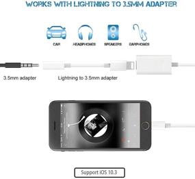 img 1 attached to Apple MFi Certified Double Lightning Headphone Splitter: Audio, Charge, Sync, Music Control & Call Support for iPhone 12/11/XS/XR/X 8 7/iPad