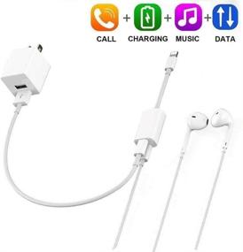 img 2 attached to Apple MFi Certified Double Lightning Headphone Splitter: Audio, Charge, Sync, Music Control & Call Support for iPhone 12/11/XS/XR/X 8 7/iPad