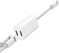 apple mfi certified double lightning headphone splitter: audio, charge, sync, music control & call support for iphone 12/11/xs/xr/x 8 7/ipad logo