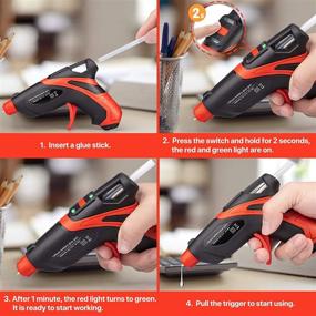 img 2 attached to Fast Preheating Cordless Hot Glue Gun Kit with 30 Pcs Glue Sticks - USB Rechargeable Melt Glue Gun for Home Repairs, Crafts, DIY