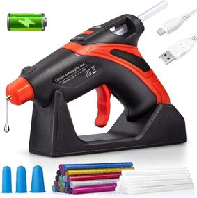 img 4 attached to Fast Preheating Cordless Hot Glue Gun Kit with 30 Pcs Glue Sticks - USB Rechargeable Melt Glue Gun for Home Repairs, Crafts, DIY