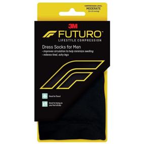 img 4 attached to 🧦 Futuro - Futuro54 Men's Dress Socks: Large, Black, Moderate Compression - 15-20 mm/Hg