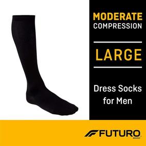 img 3 attached to 🧦 Futuro - Futuro54 Men's Dress Socks: Large, Black, Moderate Compression - 15-20 mm/Hg