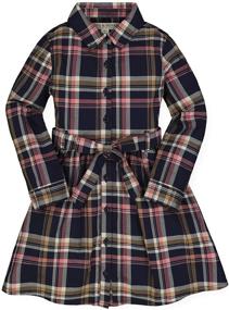 img 4 attached to 👗 Chic and Comfy: Hope Henry Girls Tie Waist Shirtdress for the Fashionable Kids!