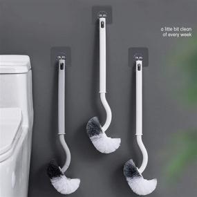 img 3 attached to 🚽 Toilet Brush Set - Sturdy Bathroom Toilet Bowl Brush with Hook for Convenient Storage and Organization - 2Pack (Gray)