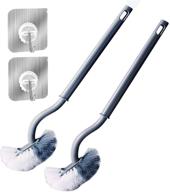 🚽 toilet brush set - sturdy bathroom toilet bowl brush with hook for convenient storage and organization - 2pack (gray) logo