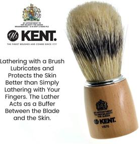 img 2 attached to 🪒 Kent VS70 Men's Natural Badger Bristle Shaving Brush Kit – Ideal for Safety Razors, Shaving Razors. Superior Lathering Shaving Brush for Shave Cream, Shaving Soap. Kent Luxury Shaving Since 1777