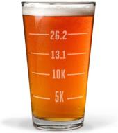 🍺 16 oz. engraved beer pint glass - runner's measurements by gone for a run logo