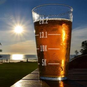 img 1 attached to 🍺 16 oz. Engraved Beer Pint Glass - Runner's Measurements by Gone For a Run