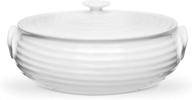 sophie conran collection: small white oval casserole - made in england, dishwasher, microwave, oven, and freezer safe logo