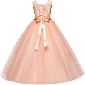 img 3 attached to 👗 Stylish Yaphyee Sleeveless Bridesmaid Princess Communion Girls' Dresses