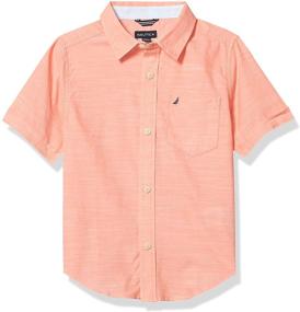 img 1 attached to Nautica Short Sleeve Button Shirt Boys' Clothing