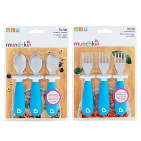 img 1 attached to 🍽️ Munchkin Toddler Forks and Spoons, Set of 6, Blue, Ages 12 Months and Up