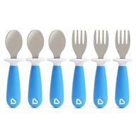 🍽️ munchkin toddler forks and spoons, set of 6, blue, ages 12 months and up logo