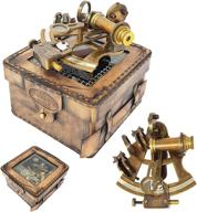 🧭 brass nautical: authentic leather case sextant with slow motion mechanism for precise navigation логотип