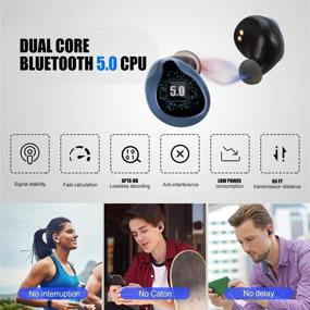 img 2 attached to Беспроводные наушники MusicSnail: настоящий Bluetooth 5.0, сенсорное управление, глубокие басы HiFi, трехмерный стереозвук, шумоподавление, водонепроницаемые, 3200 мАч зарядное устройство, 150 часов воспроизведения, черные