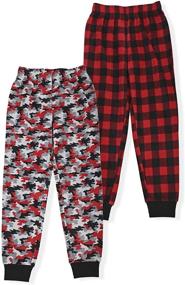 img 3 attached to 🩴 Comfortable Hanes Boy's 2-Pack Plaid and Camo Print Micro Fleece Sleep Pant: Cozy Loungewear for Kids