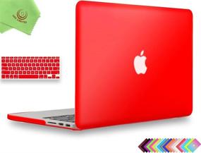 img 4 attached to UESWILL 2 in 1 Red Matte Hard Case with Keyboard Cover for MacBook Pro 13 inch Retina Display (Model A1502/A1425, Early 2015/2014/2013/Late 2012)