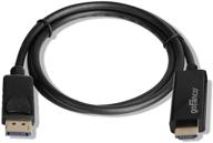 gofanco кабель displayport to hdmi длиной 3 фута с покрытием из золота - подключите системы с разъемом displayport к телевизорам или мониторам с разъемом hdmi (dphdmi3f) логотип