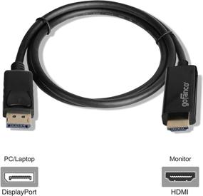 img 2 attached to Gofanco Кабель DisplayPort to HDMI длиной 3 фута с покрытием из золота - Подключите системы с разъемом DisplayPort к телевизорам или мониторам с разъемом HDMI (DPHDMI3F)