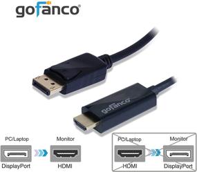 img 3 attached to Gofanco Кабель DisplayPort to HDMI длиной 3 фута с покрытием из золота - Подключите системы с разъемом DisplayPort к телевизорам или мониторам с разъемом HDMI (DPHDMI3F)