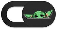 📷 protect your privacy with baby yoda mandalorian webcam cover - ultra thin camera privacy for various devices - 3 pcs set (black) logo