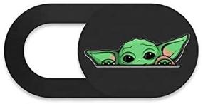 img 4 attached to 📷 Protect Your Privacy with Baby Yoda Mandalorian Webcam Cover - Ultra Thin Camera Privacy for Various Devices - 3 pcs Set (Black)