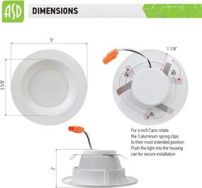 img 2 attached to 🔆 ASD 4 Inch LED Retrofit Recessed Lighting, Baffle Trim, CRI 90, 9W (40W Replacement), Dimmable Ceiling Light, 600 Lumens, 4000K Bright White, Round Downlight, Wet Rated, Energy Star, ETL Listed