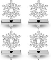 sparkling snowflake stocking holder for fireplace mantle – season 4: perfect stocking hangers for hanging stockings | sturdy christmas decor essential logo