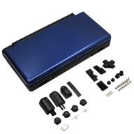 🖤 ostent complete replacement housing shell case kit for nintendo ds lite ndsl - blue and black colors logo