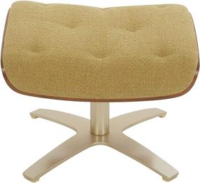 img 3 attached to 🪑 Rivet Olander Mid-Century Modern Ottoman with Self-Centering Swivel Base, 20.5" Width, Lemongrass - Exclusive Amazon Brand