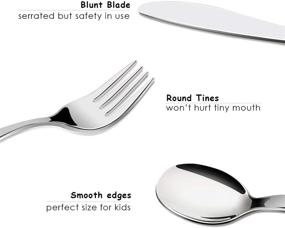 img 2 attached to 🦖 Lehoo Castle Kids Silverware Stainless Steel 6 Piece - Dinosaur World Toddler Spoons and Forks Knife Set: High-Quality Metal Kids Cutlery for Self Feeding