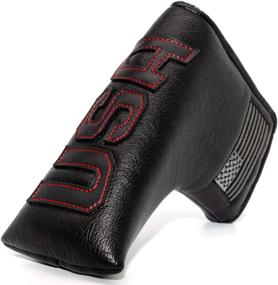 img 4 attached to 🏌️ Golf Putter Cover Blade - Premium Leather Putter Headcover for Odyssey 2 Ball Scotty Cameron - Magnetic Closure, BK-RE