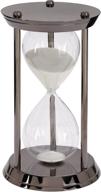 ⏳ deco 79 53429 metal glass sand timer 12x7 metallic black logo