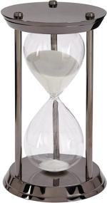 img 1 attached to ⏳ Deco 79 53429 Metal Glass Sand Timer 12x7 Metallic Black