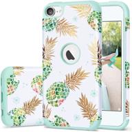 🍍 pineapple ipod 5/6 case - fingic shiny pineapple & fresh green silicone hybrid summer design cover, green pineapple/dandelion logo