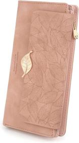 img 4 attached to UTO Leather Pattern Organizer Apricot Women's Handbags & Wallets in Wallets