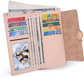 img 2 attached to UTO Leather Pattern Organizer Apricot Women's Handbags & Wallets in Wallets